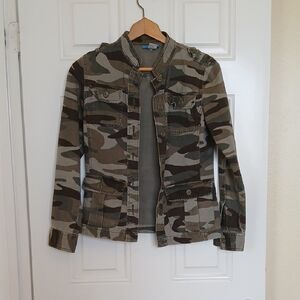 dELiA*s Olive & Brown Camouflage Military Field Jacket
